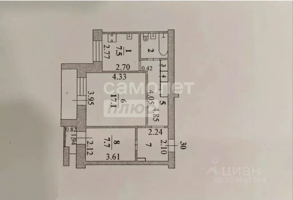 2-к кв. Липецкая область, Липецк ул. Циолковского, 19 (48.2 м) - Фото 2
