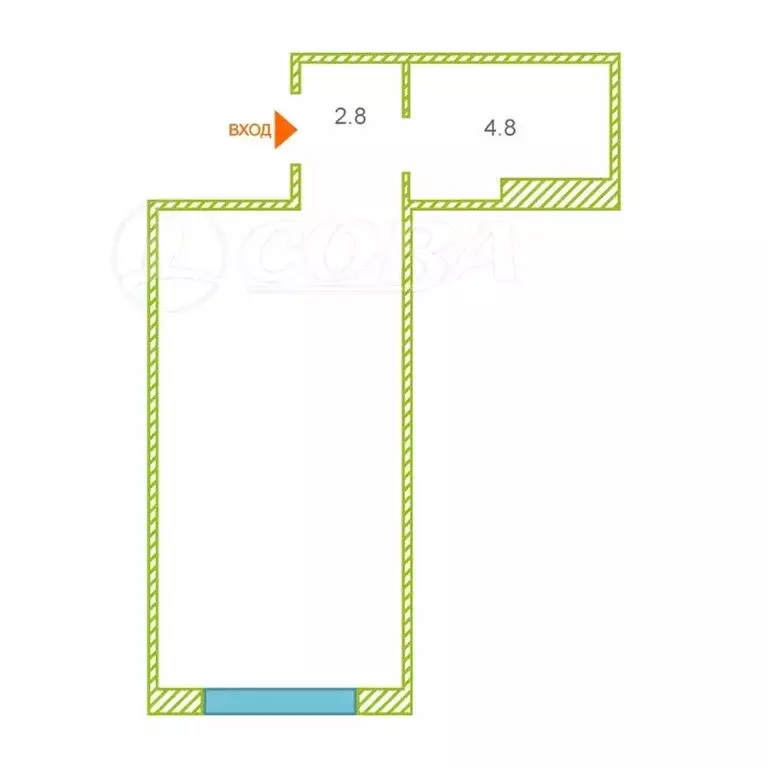 Квартира-студия: Тюмень, улица Судостроителей, 48к1 (30.5 м) - Фото 1