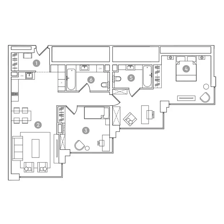 3-комнатная квартира: Москва, проспект Академика Сахарова, 7 (102.9 м) - Фото 1