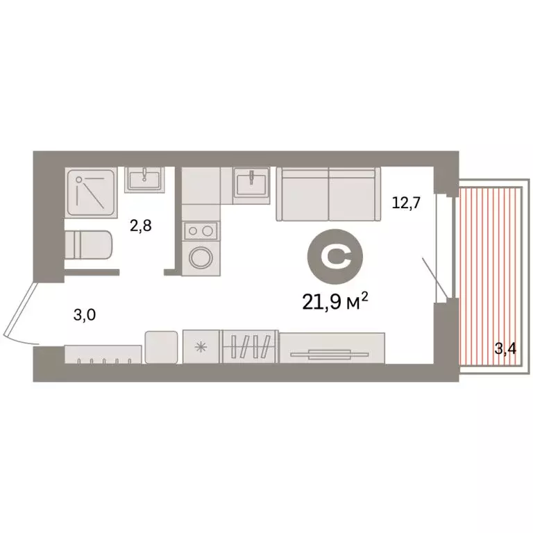 Квартира-студия: Екатеринбург, жилой район Сортировочный, микрорайон ... - Фото 1