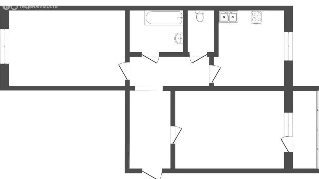 2-комнатная квартира: Тюмень, улица Седова, 57 (54.3 м) - Фото 1