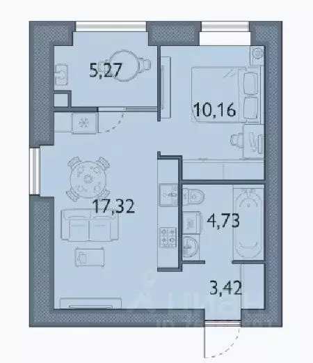 1-к кв. Брянская область, Брянский район, пос. Мичуринский, ... - Фото 1