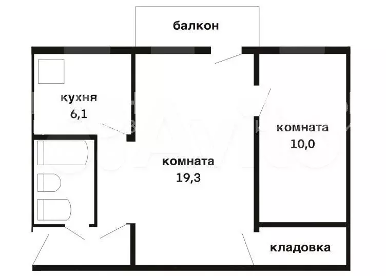 2-к. квартира, 42,5 м, 5/5 эт. - Фото 0