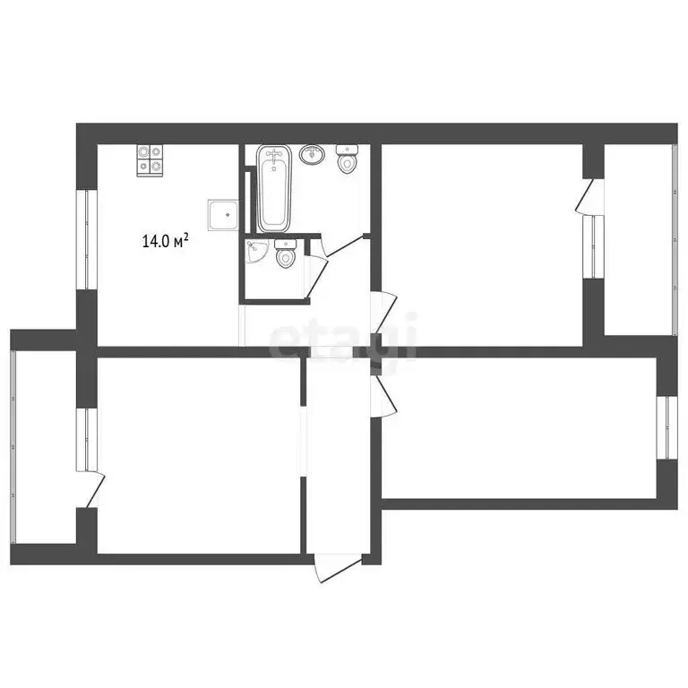 3-комнатная квартира: Челябинск, улица Ворошилова, 8 (83 м) - Фото 1
