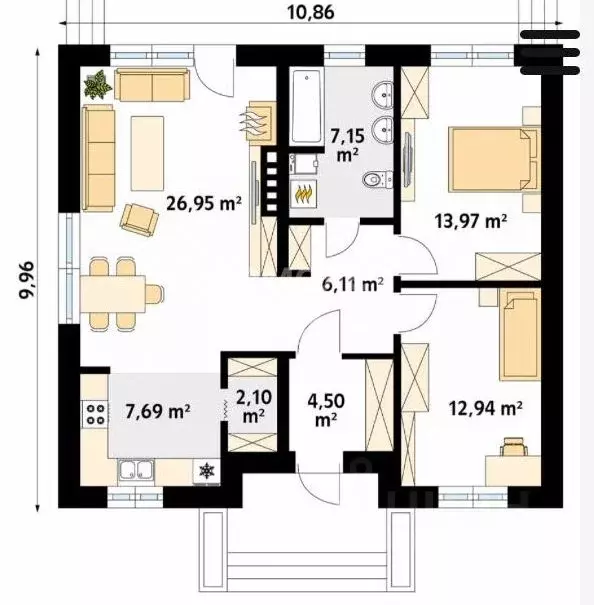Дом в Томская область, Томск пос. Родионово, ул. Радонежская, 23 (96 ... - Фото 2