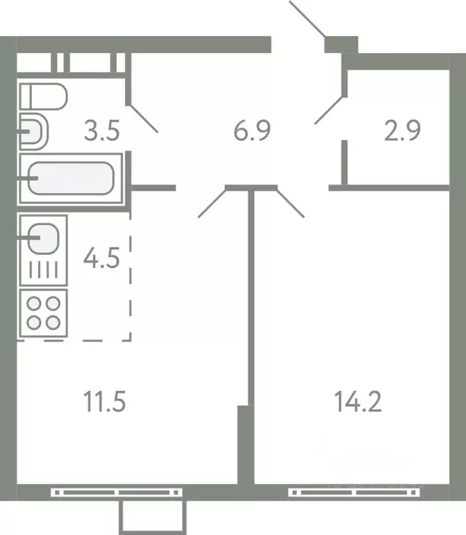 2-к кв. Московская область, Ленинский городской округ, Молоково пгт ... - Фото 1