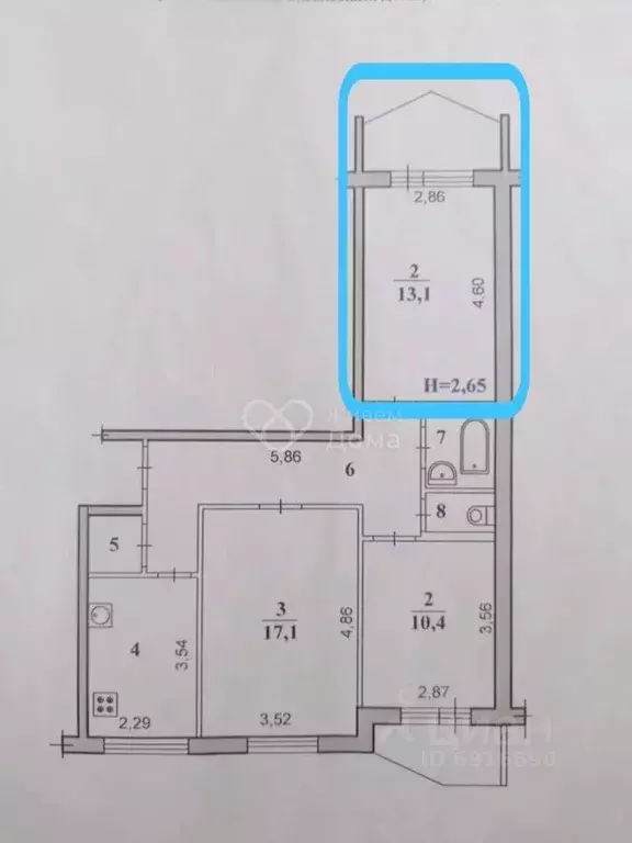 3-к кв. Волгоградская область, Волгоград Семь Ветров мкр, ул. ... - Фото 2