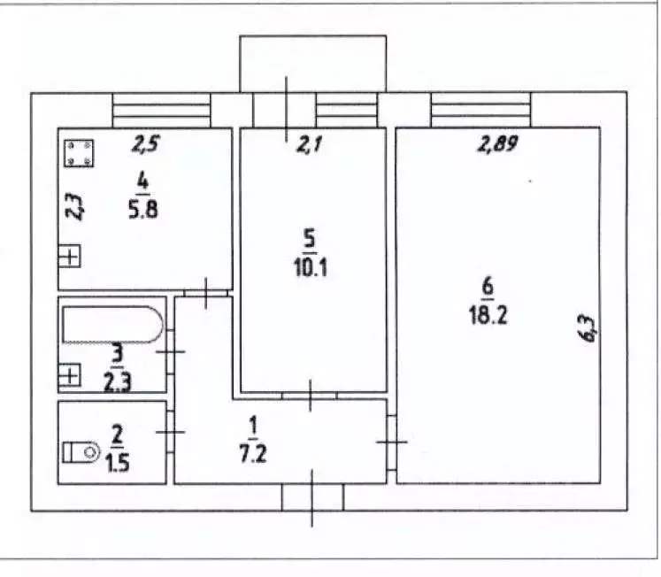 2-к кв. Тульская область, Тула ул. Немцова, 21 (45.1 м) - Фото 1