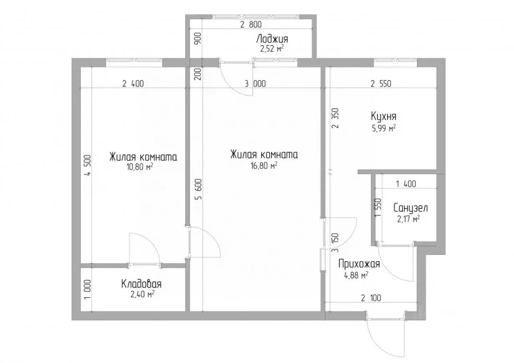 2-к кв. Кабардино-Балкария, Нальчик просп. Ленина (43.7 м) - Фото 1