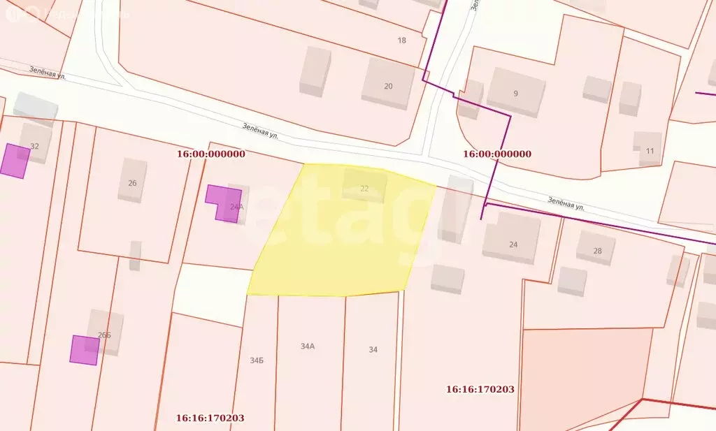 Участок в село Усады, Зелёная улица (16.55 м) - Фото 1