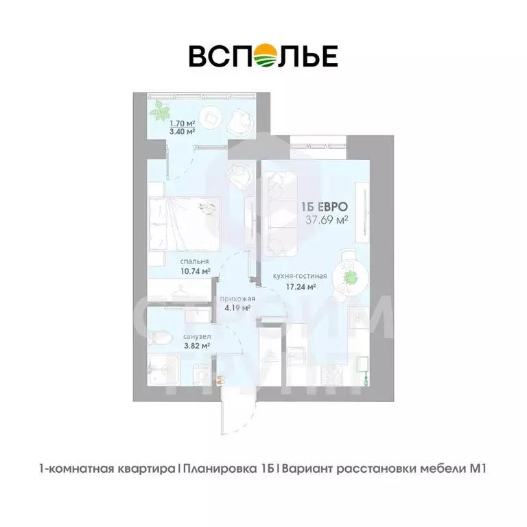 1-к кв. Владимирская область, Суздаль  (37.69 м) - Фото 0