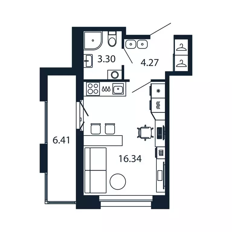 Квартира-студия: Новоселье, Центральная улица, 30к2 (23.5 м) - Фото 1