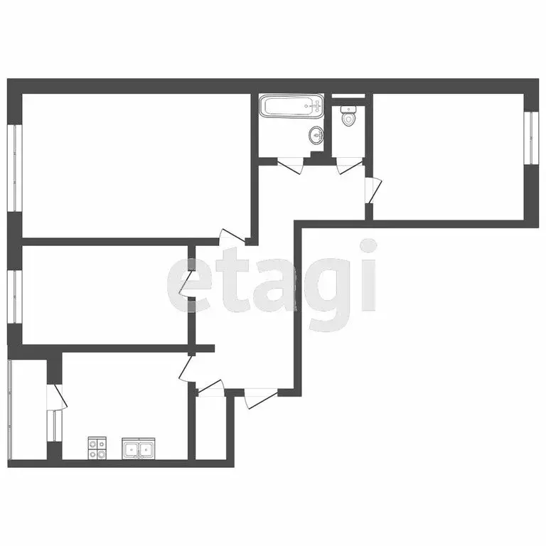 3-комнатная квартира: Тверь, улица Паши Савельевой, 52к1 (66.5 м) - Фото 1