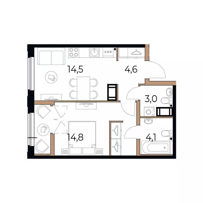 1-комнатная квартира: Череповец, Рыбинская улица, 69 (42.4 м) - Фото 1