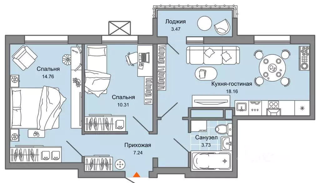 3-к кв. Ульяновская область, Ульяновск Новый Город мкр, 10-й кв-л, ... - Фото 0