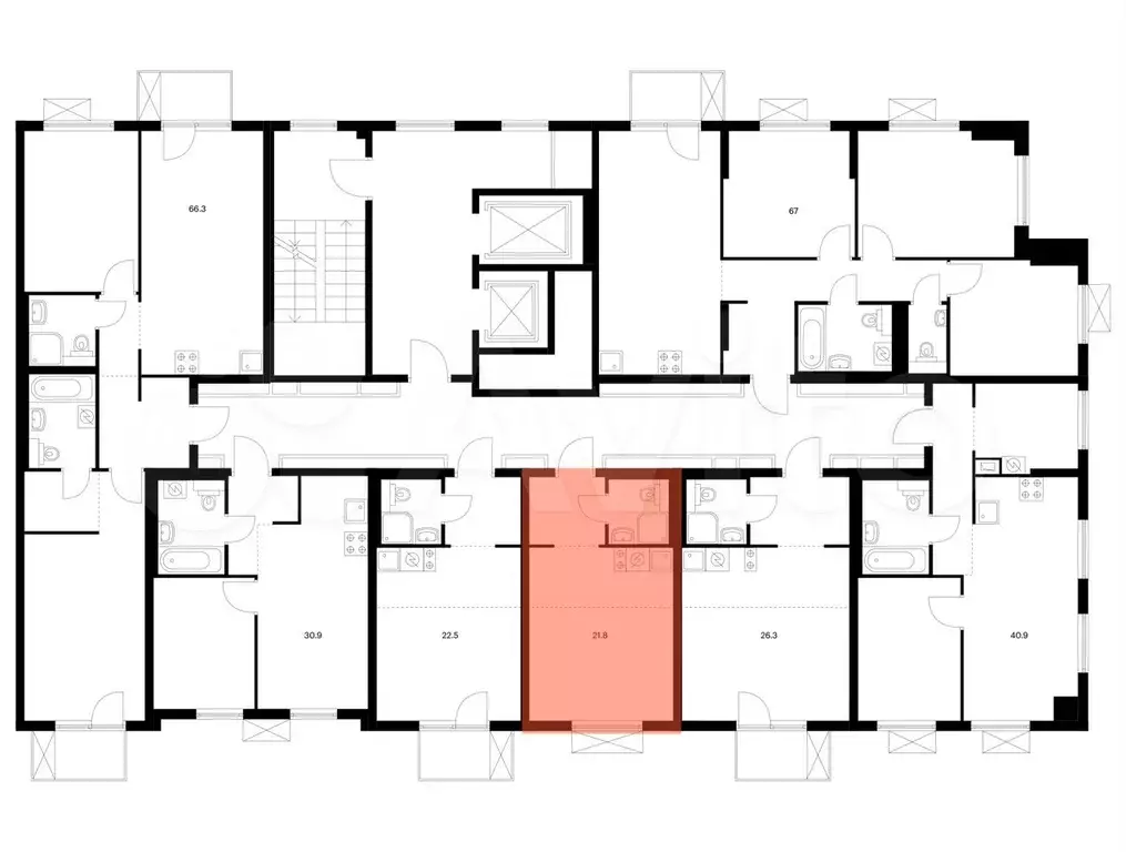 Квартира-студия, 21,8 м, 11/11 эт. - Фото 1