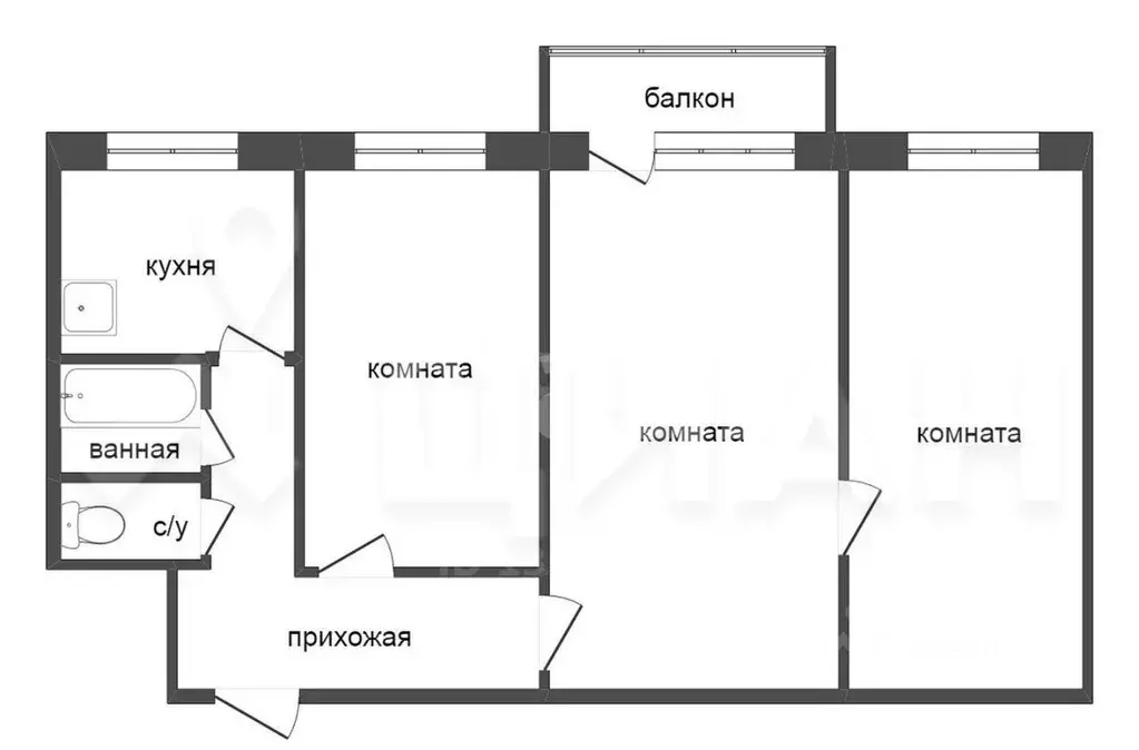 3-к кв. Удмуртия, Ижевск ул. Имени Репина, 24 (51.0 м) - Фото 1