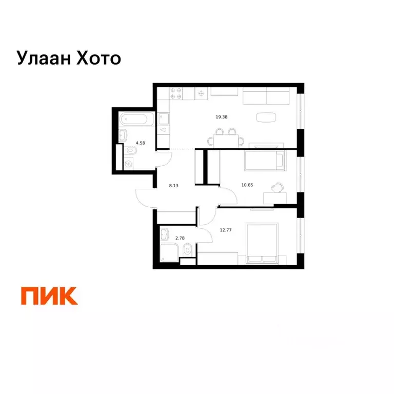 2-к кв. Бурятия, Улан-Удэ ул. Шмидта, 37А (58.29 м) - Фото 1