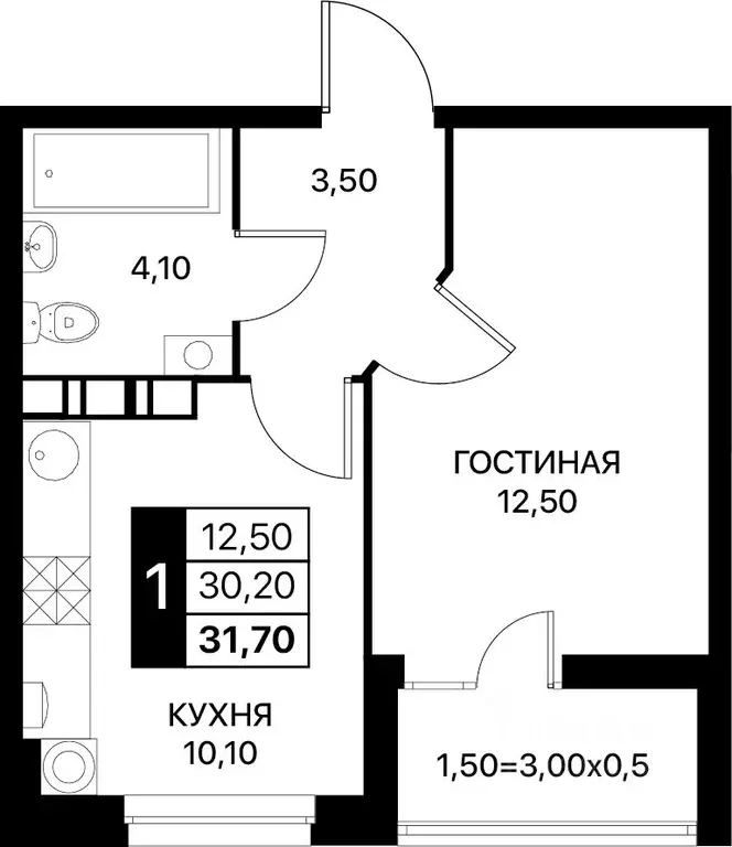 1-к кв. Ростовская область, Ростов-на-Дону Смартполет жилой комплекс ... - Фото 0
