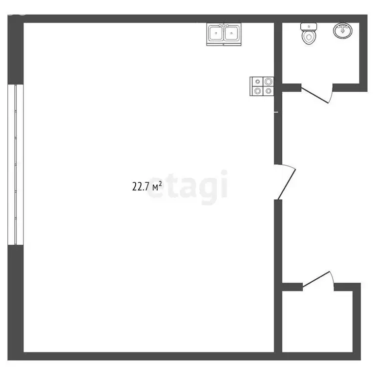 1-комнатная квартира: Троицк, улица имени И.М. Чурикова, 6 (22.7 м) - Фото 1