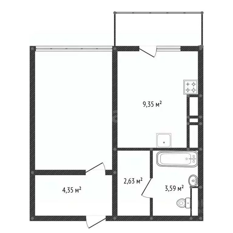 1-к кв. Башкортостан, Уфа ул. Валерия Лесунова, 4А (36.8 м) - Фото 2