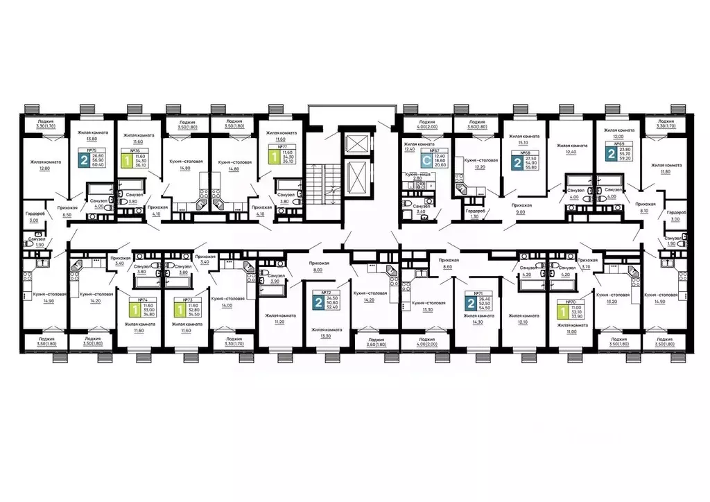 2-к кв. Адыгея, Тахтамукайский район, Яблоновский пгт  (55.8 м) - Фото 2