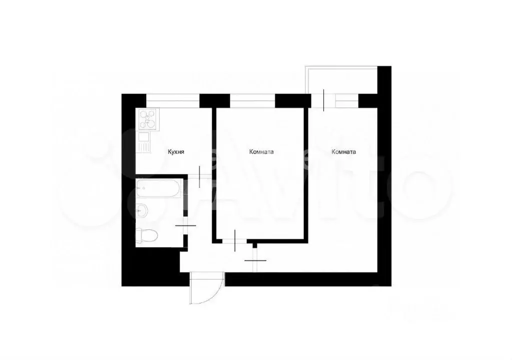 2-к. квартира, 42 м, 4/9 эт. - Фото 0