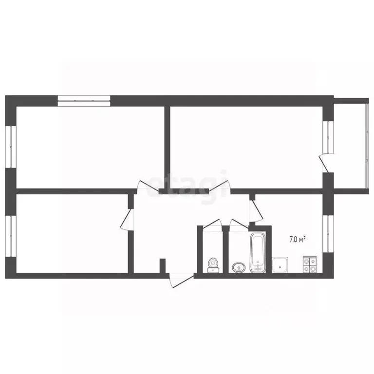 3-к кв. Смоленская область, Вязьма Красноармейское ш., 3А (57.4 м) - Фото 1