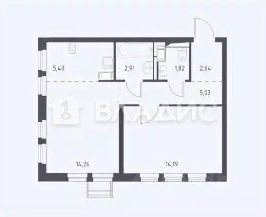 1-к кв. Московская область, Ленинский городской округ, д. Коробово ул. ... - Фото 2