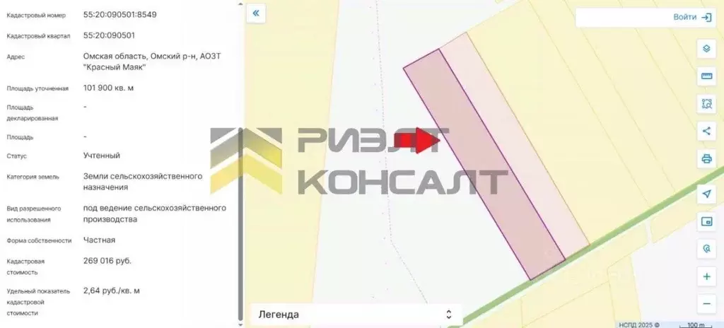 Участок в Омская область, Омский район, с. Красноярка  (1019.0 сот.) - Фото 2