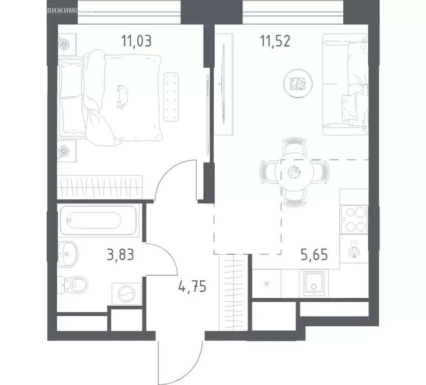 1-комнатная квартира: Московская область, Балашиха, микрорайон Новое ... - Фото 1