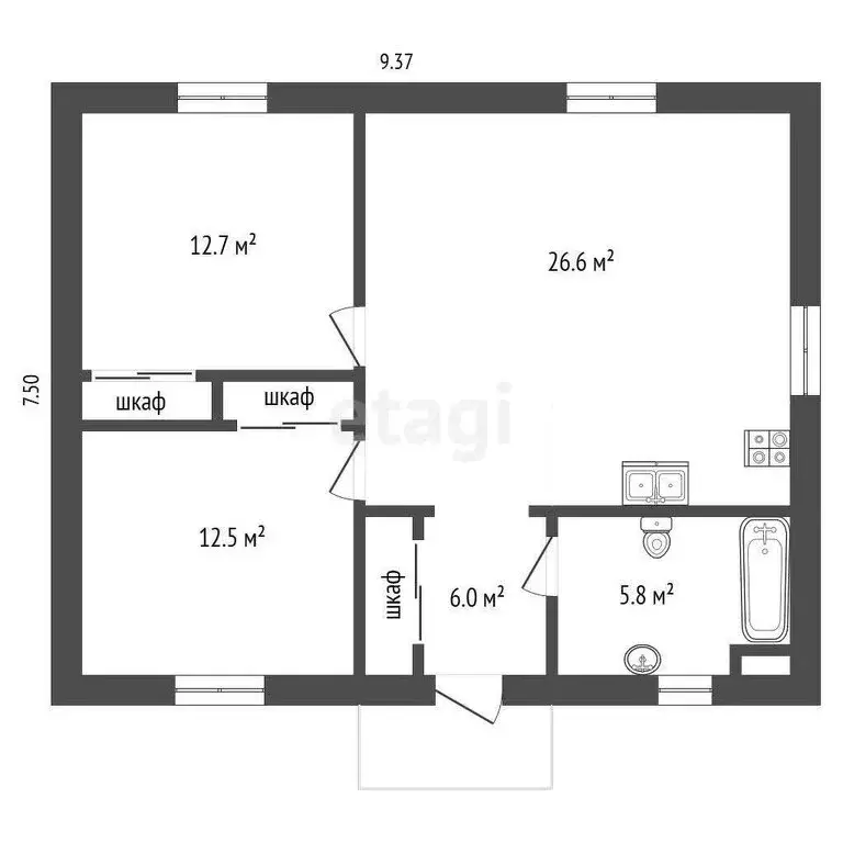 Дом в Ароматное, Солнечная улица (70 м) - Фото 1