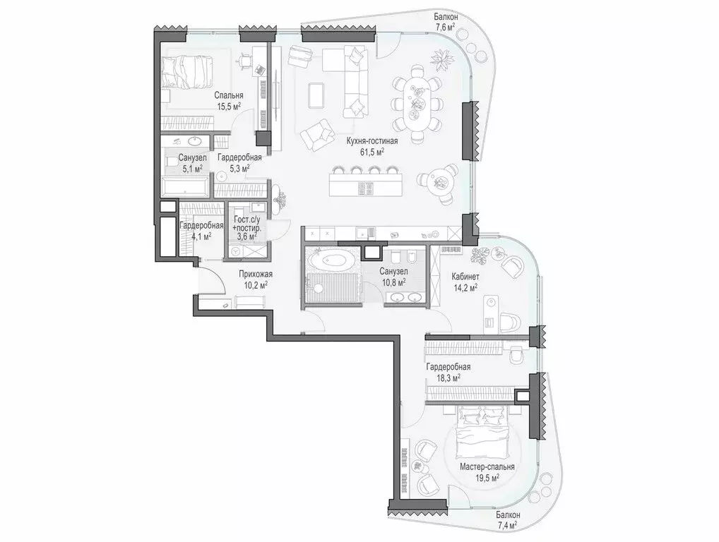 3-комнатная квартира: Москва, Большой Толмачёвский переулок, 5с1 ... - Фото 1