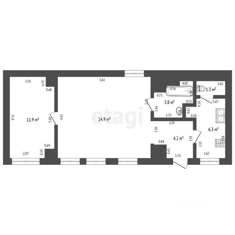 2-к кв. Ростовская область, Ростов-на-Дону Халтуринский пер., 55 (65.0 ... - Фото 2