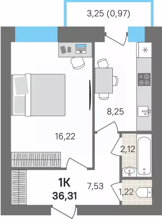1-к кв. Пермский край, Пермский муниципальный округ, с. Култаево ул. ... - Фото 1