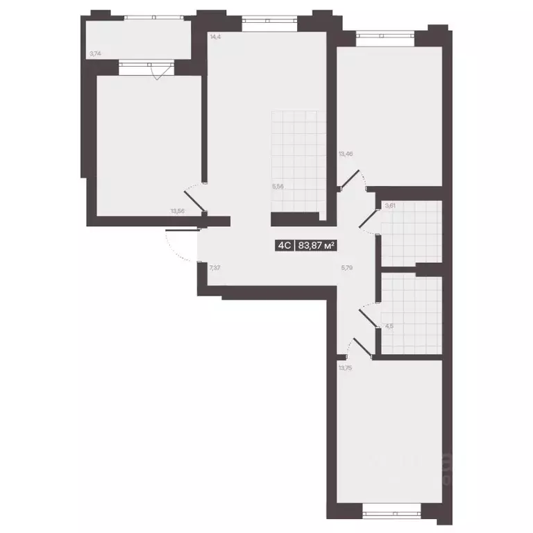 4-к кв. Кемеровская область, Кемерово 6/2 мкр, Моне жилой комплекс ... - Фото 1