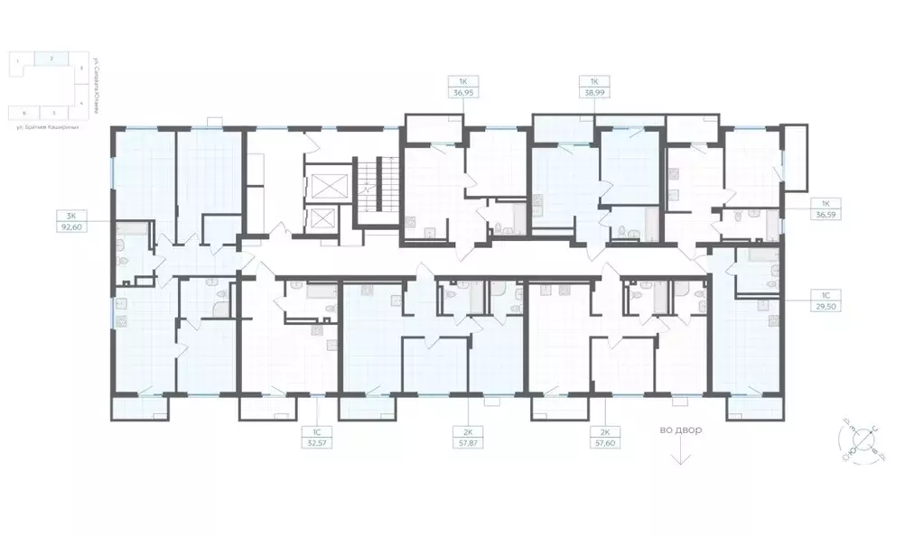 1-к кв. Челябинская область, Челябинск Клевер жилой комплекс (38.93 м) - Фото 2