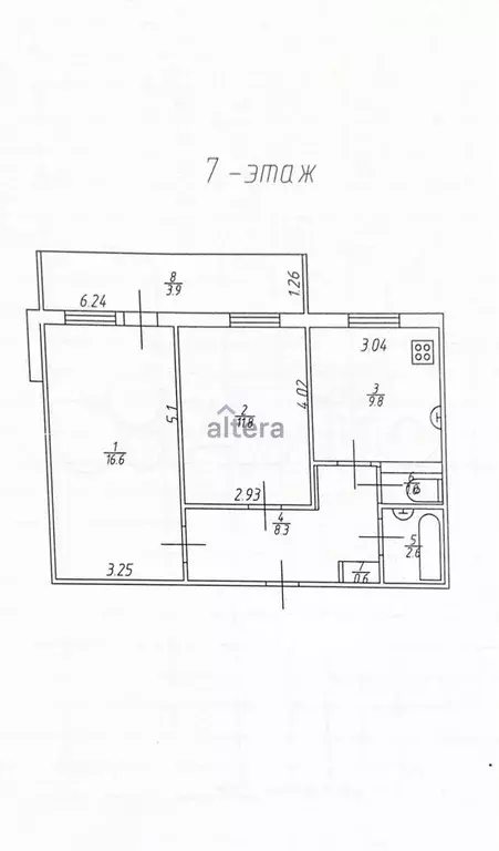 2-к. квартира, 54 м, 7/9 эт. - Фото 0