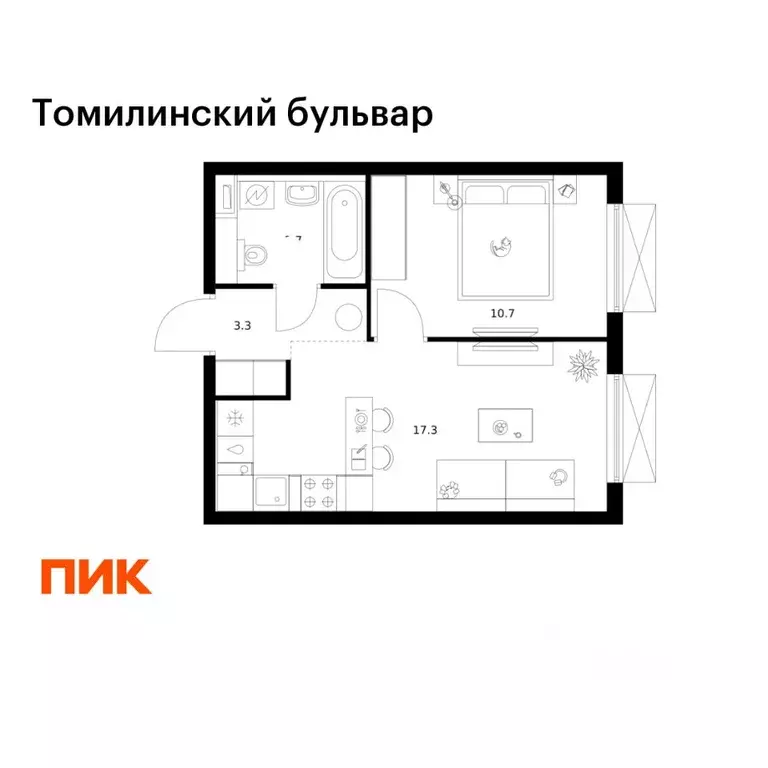 1-к кв. Московская область, Котельники Ковровый мкр, Томилинский ... - Фото 1