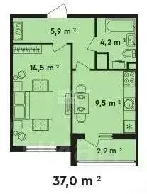 1-к кв. Москва ул. Вешних Вод, 70к2 (37.0 м) - Фото 2