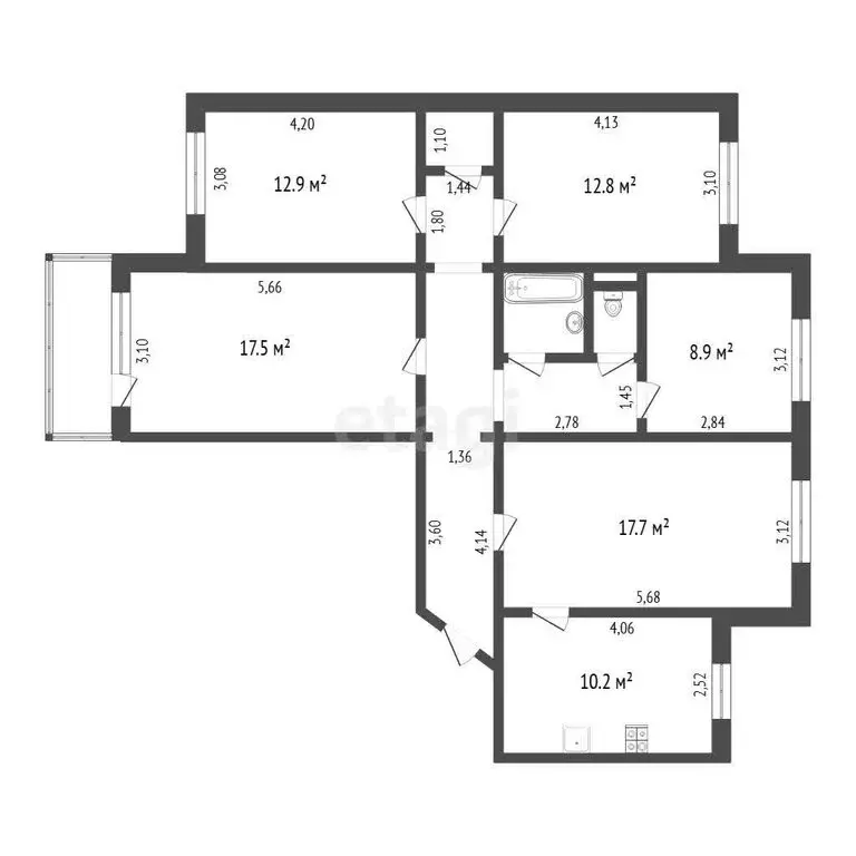 5-комнатная квартира: Тюмень, 6-й микрорайон, улица Валерии ... - Фото 1