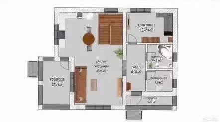 Дом в Тульская область, городской округ Тула, село Фёдоровка (160 м) - Фото 1