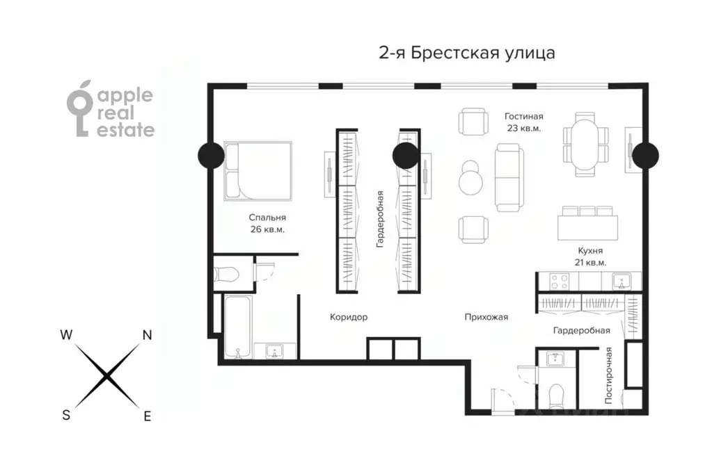 2-к кв. Москва Большая Грузинская ул., 69 (114.0 м) - Фото 2