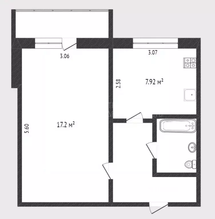 1-к кв. Тюменская область, Тюмень Тульская ул., 6а (32.0 м) - Фото 0