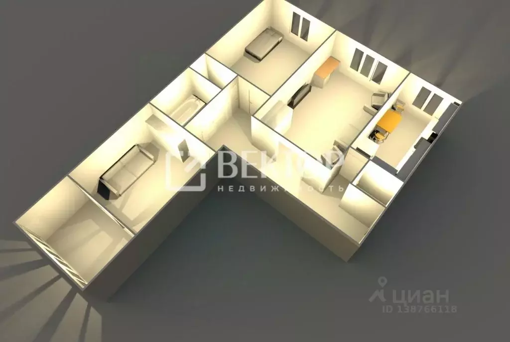 3-к кв. Костромская область, Кострома Давыдовский-1 мкр, 28 (65.7 м) - Фото 2