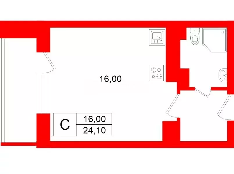 Квартира-студия: Мурино, жилой комплекс Тридевяткино Царство, 11 (24.1 ... - Фото 1