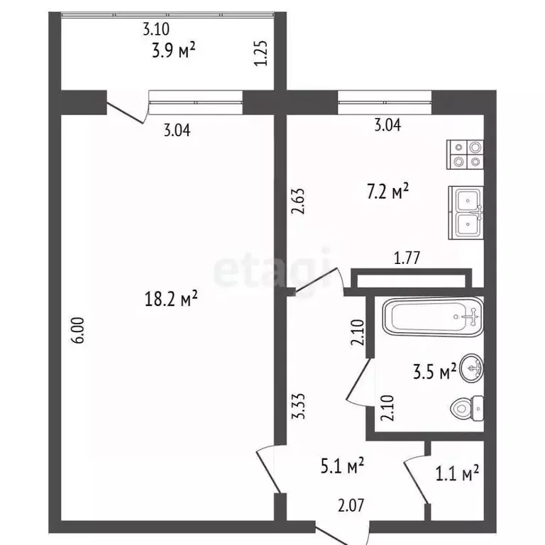 1-к кв. Ульяновская область, Ульяновск ул. Карбышева, 21 (35.0 м) - Фото 2