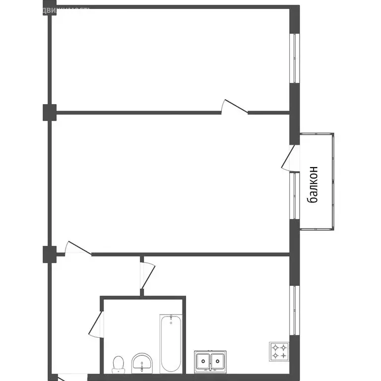2-комнатная квартира: Омск, улица Романенко, 4 (45 м) - Фото 0
