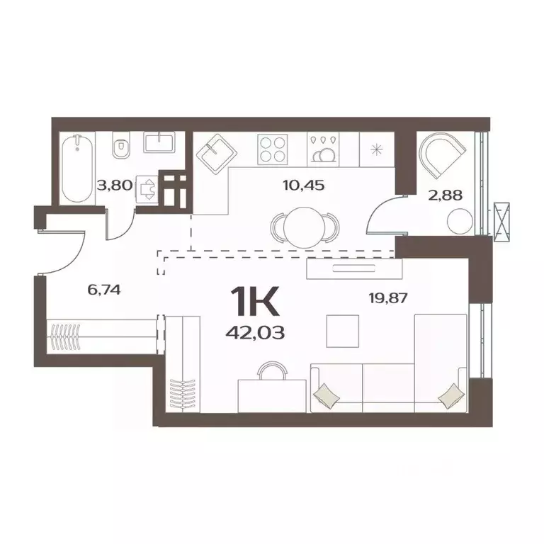 1-к кв. Приморский край, Владивосток ул. Слуцкого, 5А (42.03 м) - Фото 1