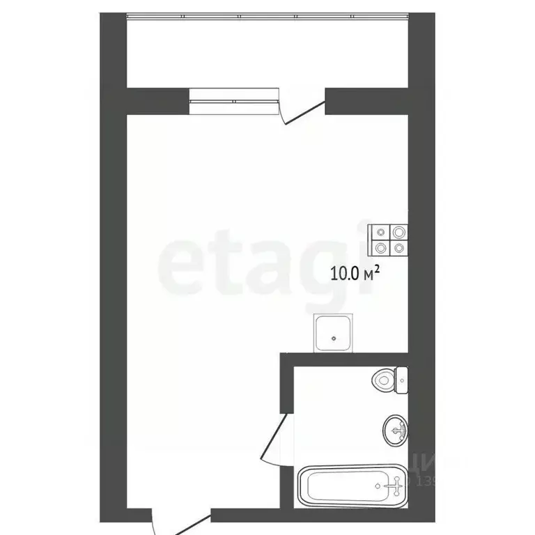 Студия Тюменская область, Тюмень ул. Газопромысловая, 8 (23.1 м) - Фото 2